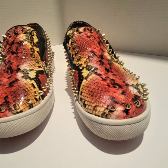 Christian Louboutin PIK Boat Python Shoes Men Size 11 Red Bottom - Picture 10 of 13